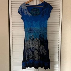 💙 Blue paisley pattern Desigual dress